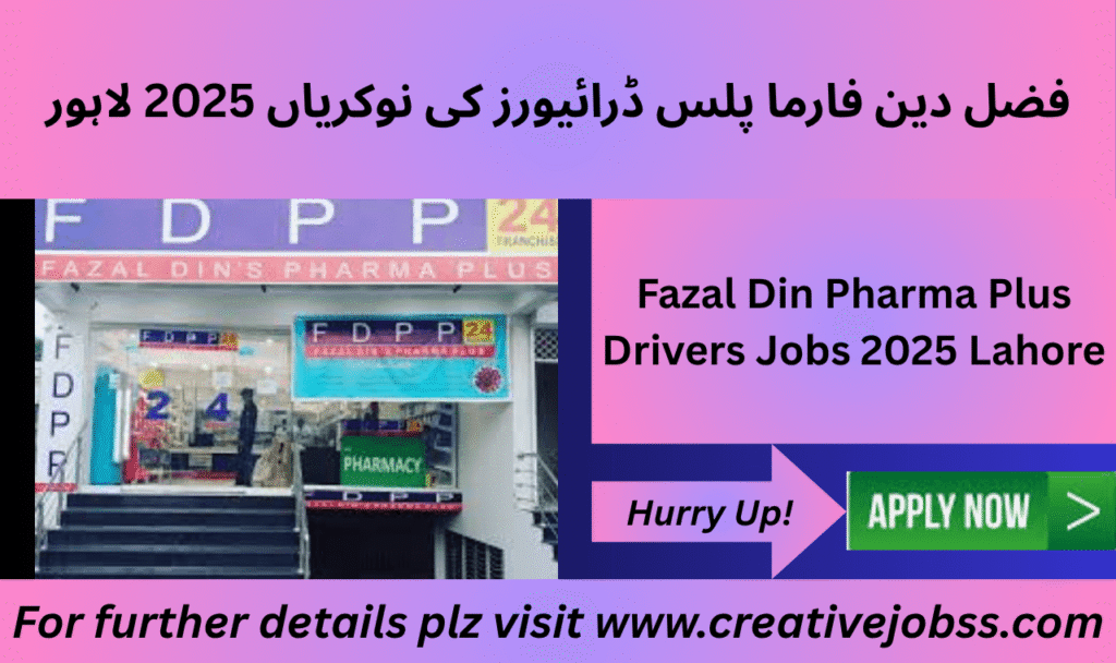 Driver with delivery vehicle at Fazal Dins Phamra Plus Lahore